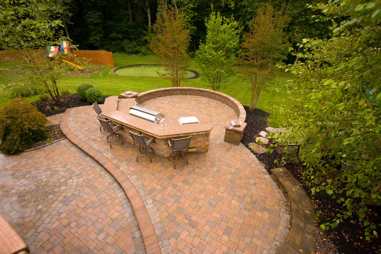 seating area with chairs on hillside patio