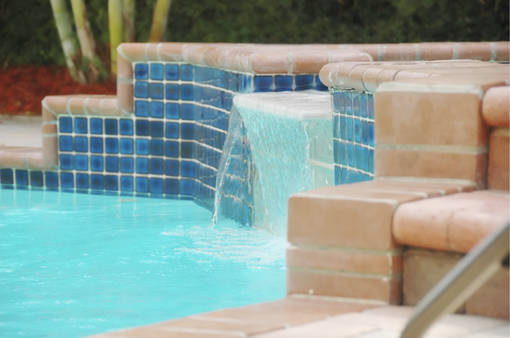Pool waterfall feature